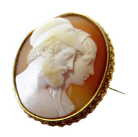 Cameo - Shell Russian Gold Frame Russian Signed Karl Bok Stamped 56