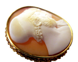 Cameo - Shell Russian Gold Frame Russian Signed Karl Bok Stamped 56