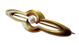 Art Nouveau - Antique 14K Yellow Gold Brooch With Natural Pearl