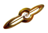 Art Nouveau - Antique 14K Yellow Gold Brooch With Natural Pearl