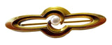 Art Nouveau - Antique 14K Yellow Gold Brooch With Natural Pearl