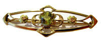 Art Nouveau Bar Pin Yellow Gold With Citrine - Shiman