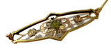 Art Nouveau Bar Pin Yellow Gold With Citrine - Shiman