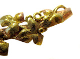 Art Nouveau Two Color 14K Yellow Gold Brooch - Leaves On The Vine