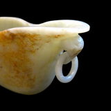 Jade Rhyton Libation Cup Loose Ring Chilong