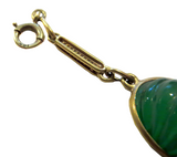 Art Deco  - Antique Green Carved Onyx 14K Yellow Gold Bracelet