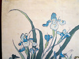 Hokusai Birds Irises Woodblock Print