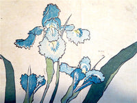 Hokusai Birds Irises Woodblock Print