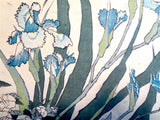 Hokusai Birds Irises Woodblock Print