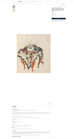 HOKUSAI Print "The Fujiwara: Pearls of Ebb" ANTIQUE