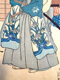 Kuniyoshi Woodblock Print OF Male & Female Actors And Swords