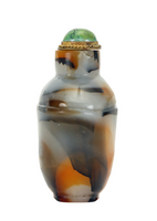 Peking Glass Snuff Bottle Imitating Agate