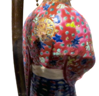 Quan Yin Chinese Porcelain Antique Multi-Color Enamel Figure