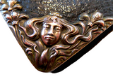 Wallet Leather Sterling Silver Mountings Art Nouveau Maiden