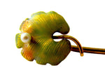 Stickpin Art Nouveau - Antique Enamel 14K Yellow Gold Natural Pearl  Probably Krementz