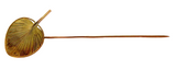 Asian Hand Fan Design Stickpin - Art Nouveau 14K Yellow Gold