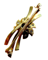 Krementz Topaz & Diamond Brooch 14K Yellow Gold