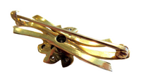 Krementz Topaz & Diamond Brooch 14K Yellow Gold
