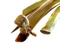 Krementz Topaz & Diamond Brooch 14K Yellow Gold