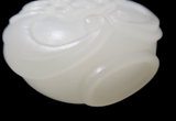 White Peking Glass Snuff Bottle Bat Motif