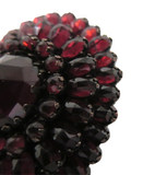 Victorian - Antique Large Garnet And Silver Large Ring