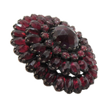 Victorian - Antique Large Garnet And Silver Large Ring