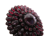 Victorian - Antique Large Garnet And Silver Large Ring