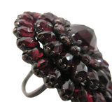 Victorian - Antique Large Garnet And Silver Large Ring