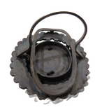 Victorian - Antique Large Garnet And Silver Large Ring