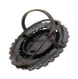 Victorian - Antique Large Garnet And Silver Large Ring