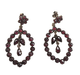 Victorian - Antique Garnet And Silver Dangle Earrings