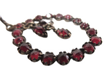 Victorian - Antique Garnet And Silver Dangle Earrings