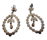 Victorian - Antique Garnet And Silver Dangle Earrings