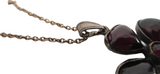 Victorian - Antique Garnet And Silver 4 Leaf Clover Pendant And Necklace