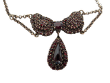 Victorian - Antique Garnet And Silver Necklace - Elegant