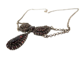 Victorian - Antique Garnet And Silver Necklace - Elegant