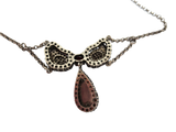 Victorian - Antique Garnet And Silver Necklace - Elegant