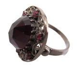 Garnet And Silver Ring Antique - Victorian