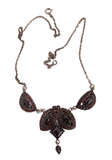 Victorian - Antique Garnet And Silver Necklace