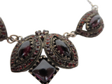 Victorian - Antique Garnet And Silver Necklace