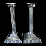 English Sterling Silver Candlesticks Corinthian Style George III 1760