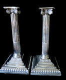 English Sterling Silver Candlesticks Corinthian Style George III 1760