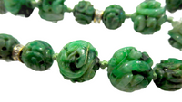 Carved Imperial Jadeite Bead Necklace