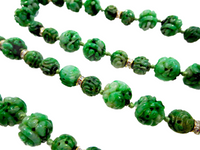 Carved Imperial Jadeite Bead Necklace