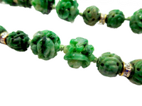 Carved Imperial Jadeite Bead Necklace