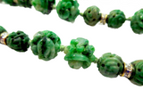 Carved Imperial Jadeite Bead Necklace