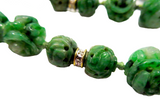 Carved Imperial Jadeite Bead Necklace