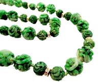 Carved Imperial Jadeite Bead Necklace