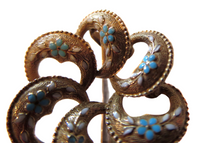 Eternal Knot Art Nouveau 14K Yellow Gold Brooch