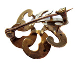 Eternal Knot Art Nouveau 14K Yellow Gold Brooch